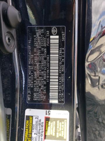 4T1B11HK1JU613963 - 2018 TOYOTA CAMRY L BLACK photo 12