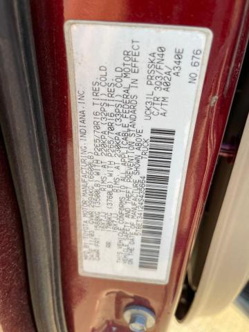 5TBET34124S435664 - 2004 TOYOTA TUNDRA DOUBLE CAB SR5 MAROON photo 10