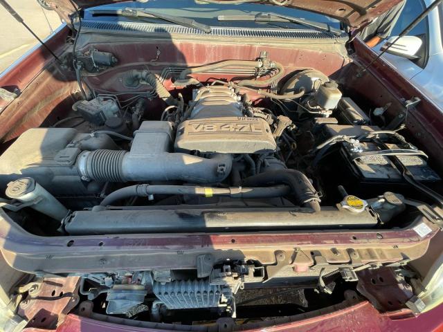 5TBET34124S435664 - 2004 TOYOTA TUNDRA DOUBLE CAB SR5 MAROON photo 7