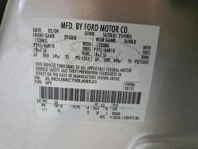 2LMDU88C79BJ08520 - 2009 LINCOLN MKX SILVER photo 14