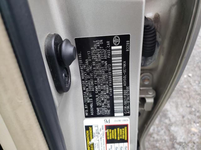 4T4BF1FK6DR281873 - 2013 TOYOTA CAMRY L TAN photo 12
