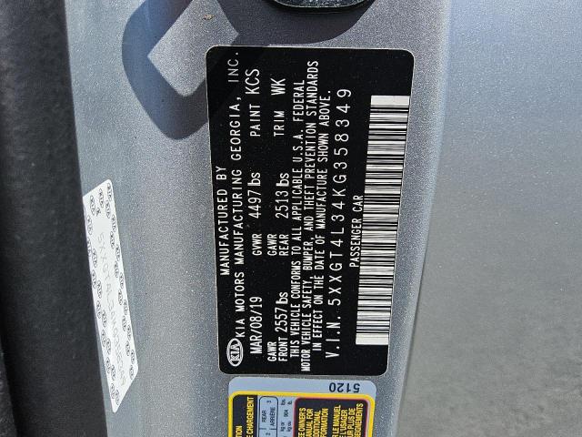 5XXGT4L34KG358349 - 2019 KIA OPTIMA LX SILVER photo 12