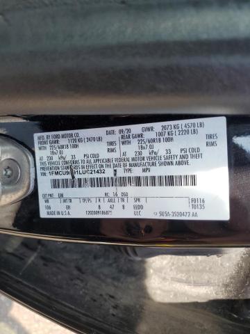1FMCU9H91LUC21432 - 2020 FORD ESCAPE SEL BLACK photo 13