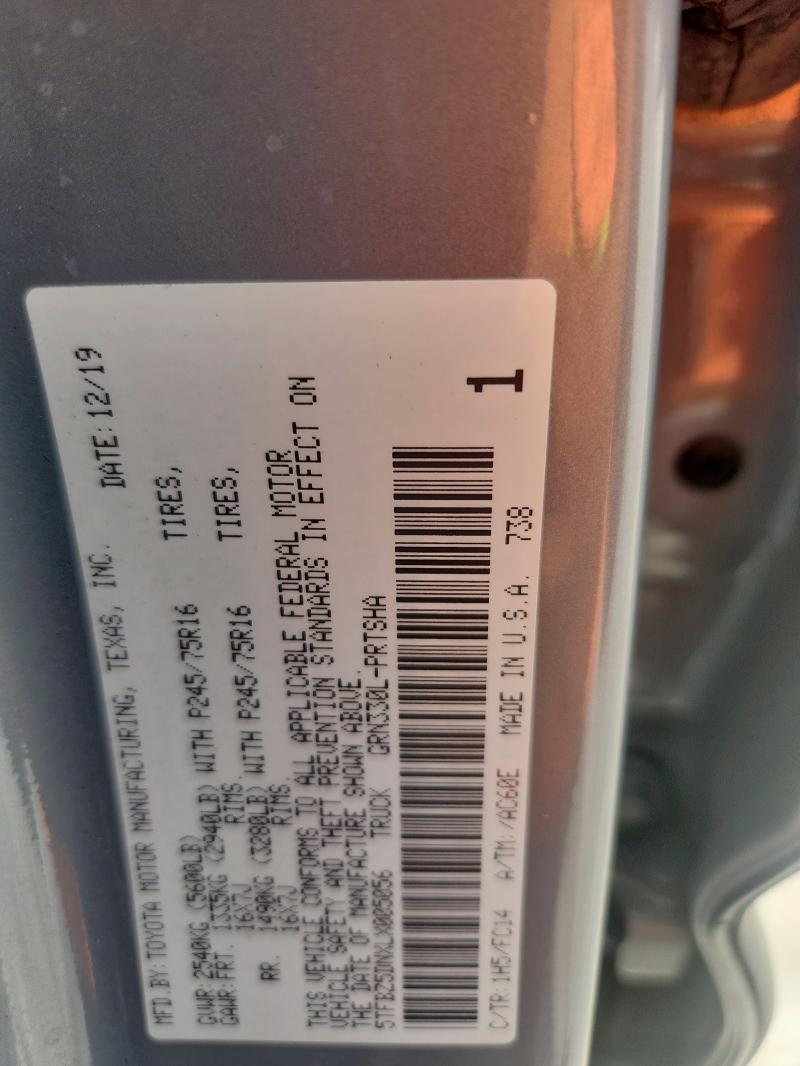 5TFBZ5DNXLX005056 - 2020 TOYOTA TACOMA DOUBLE CAB Boz foto 13