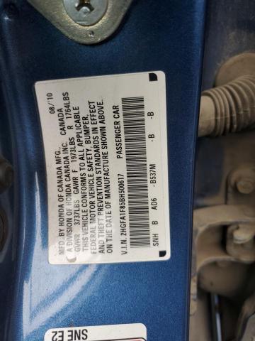 2HGFA1F85BH500617 - 2011 HONDA CIVIC EX BLUE photo 12