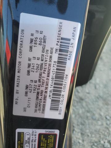 JM1BL1K46B1451758 - 2011 MAZDA SPEED 3 BLACK photo 13