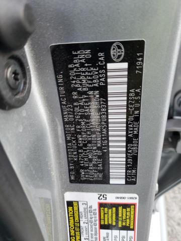 4T1G11AK5PU838377 - 2023 TOYOTA CAMRY SE NIGHT SHADE SILVER photo 12