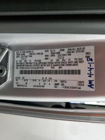 1FMCU0G7XFUC57779 - 2015 FORD ESCAPE SE 银色 照片 13