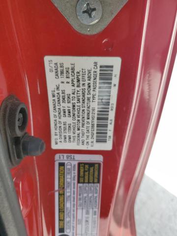 2HGFG3B87FH512161 - 2015 HONDA CIVIC EX RED photo 12