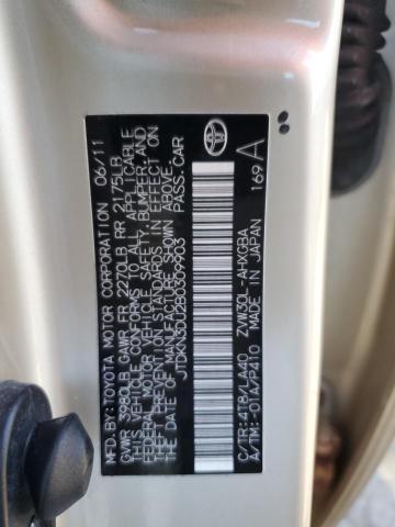 JTDKN3DU2B0309903 - 2011 TOYOTA PRIUS GOLD photo 12