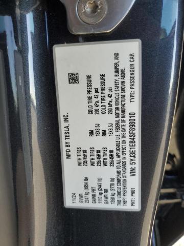 5YJ3E1EB4SF898010 - 2025 TESLA MODEL 3 Белый фото 12