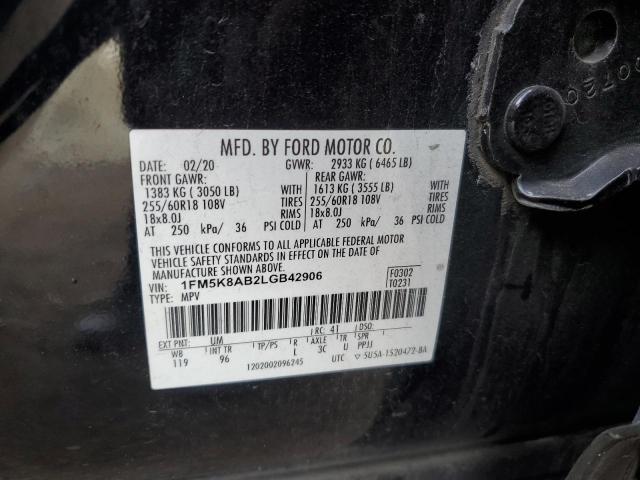 1FM5K8AB2LGB42906 - 2020 FORD EXPLORER POLICE INTERCEPTOR Qara foto 13