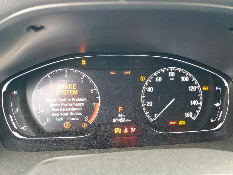 1HGCV2F56KA018868 - 2019 HONDA ACCORD EXL ნაცრისფერი ფოტო 9