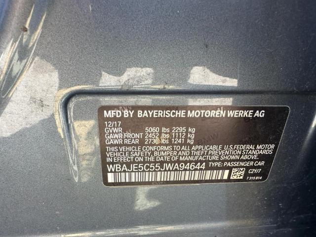 WBAJE5C55JWA94644 - 2018 BMW 540 I SILVER photo 10