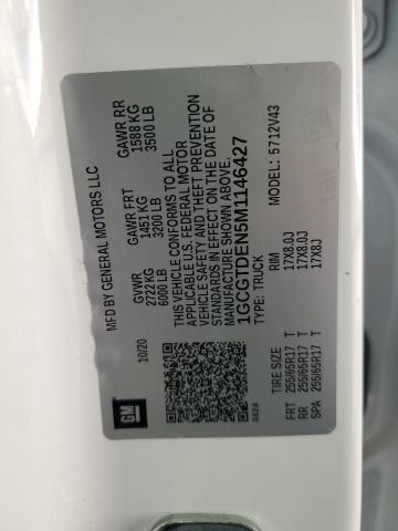 1GCGTDEN5M1146427 - 2021 CHEVROLET COLORADO Z71 WHITE photo 12