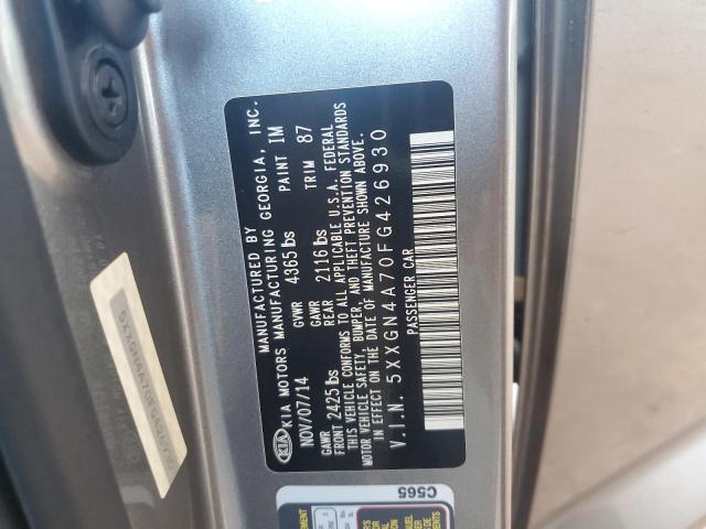 5XXGN4A70FG426930 - 2015 KIA OPTIMA EX GRAY photo 13