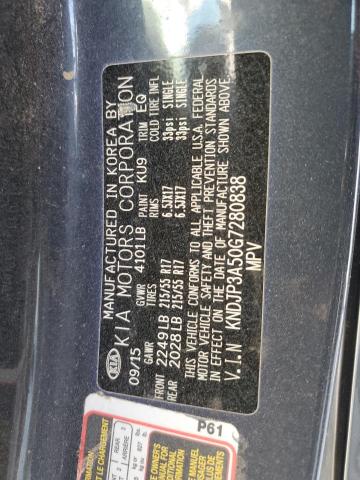KNDJP3A50G7280838 - 2016 KIA SOUL + GRAY photo 12