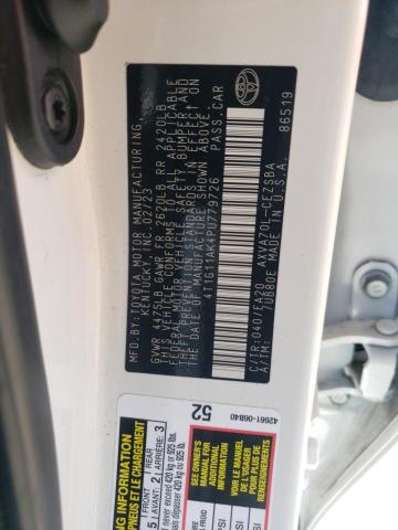 4T1G11AK4PU779726 - 2023 TOYOTA CAMRY SE NIGHT SHADE WHITE photo 12