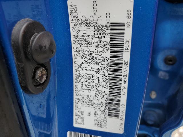 3TMJU62N75M004958 - 2005 TOYOTA TACOMA DOUBLE CAB PRERUNNER BLUE photo 12
