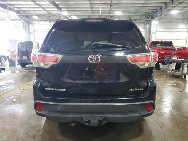 5TDJKRFH4GS279590 - 2016 TOYOTA HIGHLANDER XLE შავი ფოტო 6