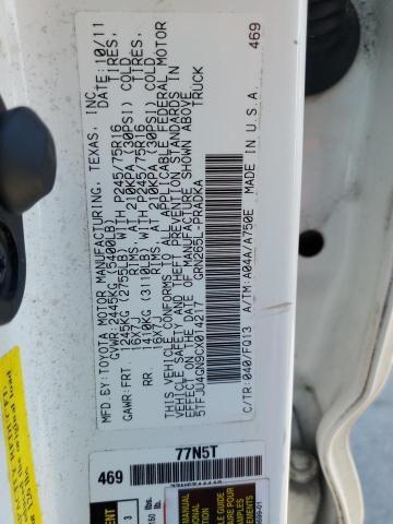 5TFJU4GN9CX014217 - 2012 TOYOTA TACOMA DOUBLE CAB PRERUNNER WHITE photo 12