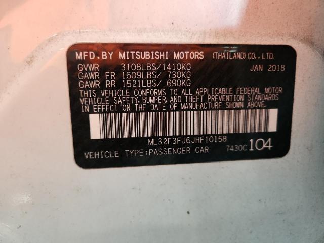 ML32F3FJ6JHF10158 - 2018 MITSUBISHI MIRAGE G4 ES 白色 照片 12