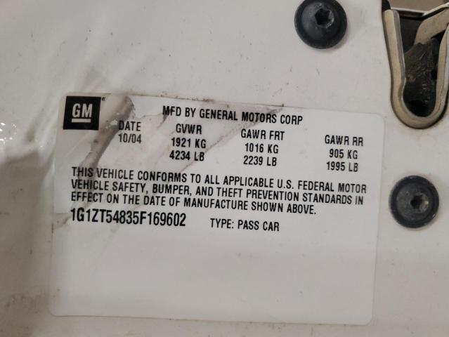 1G1ZT54835F169602 - 2005 CHEVROLET MALIBU LS 白色 照片 12