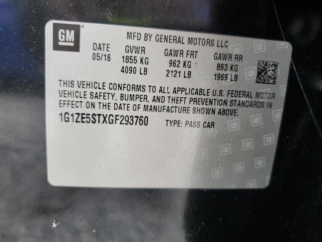 1G1ZE5STXGF293760 - 2016 CHEVROLET MALIBU LT BLACK photo 13