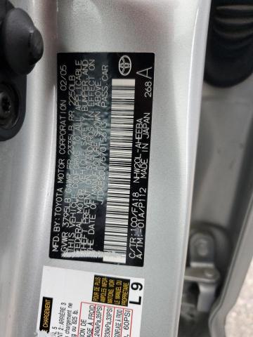 JTDKB20U757015613 - 2005 TOYOTA PRIUS Srebrny zdjęcie 12