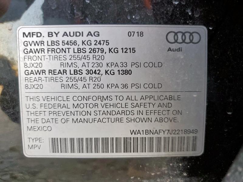 WA1BNAFY7J2218949 - 2018 AUDI Q5 PREMIUM PLUS BLACK photo 14