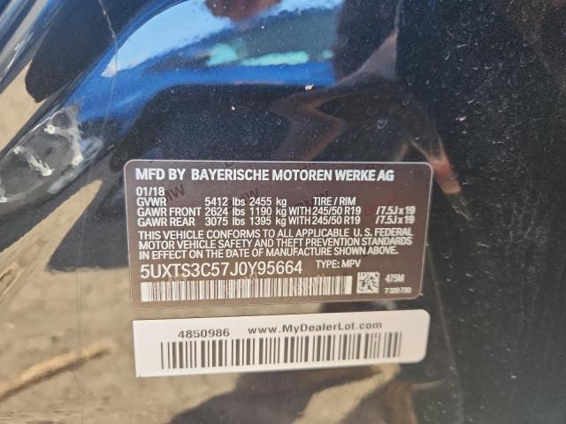 5UXTS3C57J0Y95664 - 2018 BMW X3 XDRIVEM40I BLACK photo 13