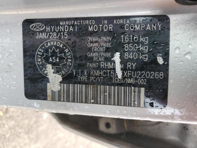 KMHCT5AEXFU220268 - 2015 HYUNDAI ACCENT GS Gümüş foto 12