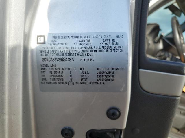 3GNCA53V39S644877 - 2009 CHEVROLET HHR LT SILVER photo 14