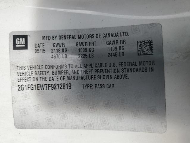 2G1FG1EW7F9272819 - 2015 CHEVROLET CAMARO SS 白色 照片 12