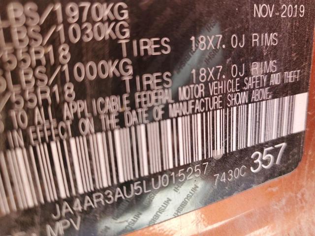 JA4AR3AU5LU015257 - 2020 MITSUBISHI OUTLANDER ES ნარინჯისფერი ფოტო 13