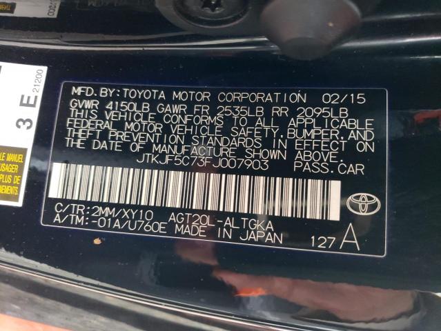 JTKJF5C73FJ007903 - 2015 TOYOTA SCION TC ორფეროვანი ფოტო 14