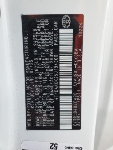 4T1DAACK2SU194300 - 2025 TOYOTA CAMRY XSE WHITE photo 12