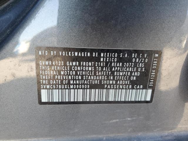3VWC57BUXLM090909 - 2020 VOLKSWAGEN JETTA S GRAY photo 13