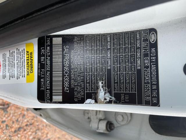 SALFR2BN6CH308647 - 2012 LAND ROVER LR2 HSE WHITE photo 10