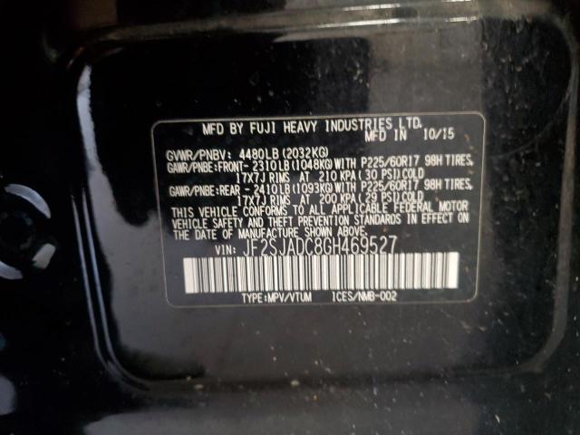 JF2SJADC8GH469527 - 2016 SUBARU FORESTER 2.5I PREMIUM Czarny zdjęcie 13