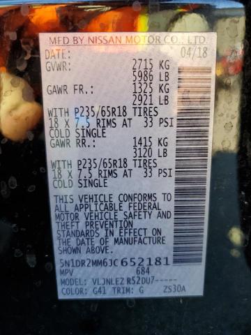 5N1DR2MM6JC652181 - 2018 NISSAN PATHFINDER S Noir photo 13