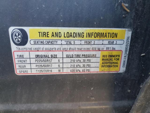 1G2ZG58B074114903 - 2007 PONTIAC G6 BASE GRAY photo 12