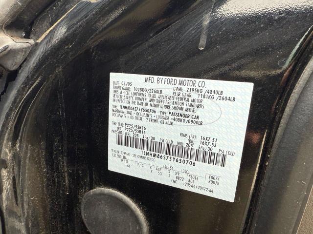 1LNHM86S75Y650706 - 2005 LINCOLN LS BLACK photo 10