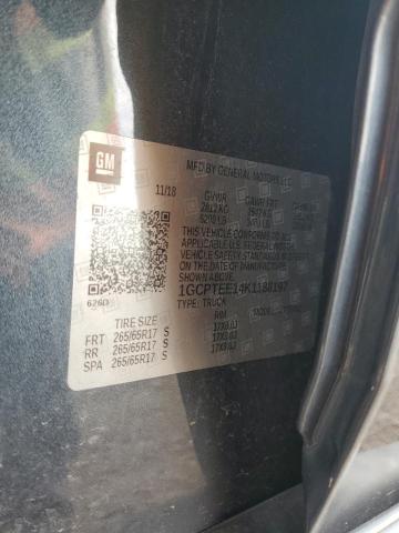 1GCPTEE14K1188197 - 2019 CHEVROLET COLORADO ZR2 GRAY photo 12