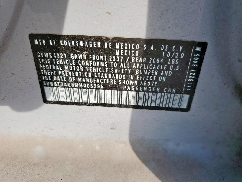 3VW6T7AU8MM005295 - 2021 VOLKSWAGEN GTI S GRAY photo 12