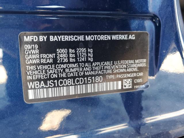 WBAJS1C08LCD15180 - 2020 BMW 540 I BLUE photo 12