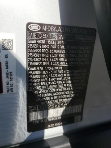 SALGS2SV2KA521028 - 2019 LAND ROVER RANGE ROVE HSE WHITE photo 13