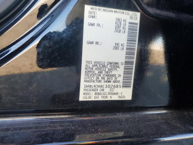 1N4BL4CVXKC102685 - 2019 NISSAN ALTIMA SR 黑色 照片 12