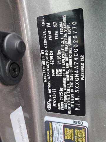 5XXGN4A74CG026770 - 2012 KIA OPTIMA EX 灰色 照片 12