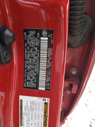 JTDBU4EE8A9104614 - 2010 TOYOTA COROLLA BASE წითელი ფოტო 12